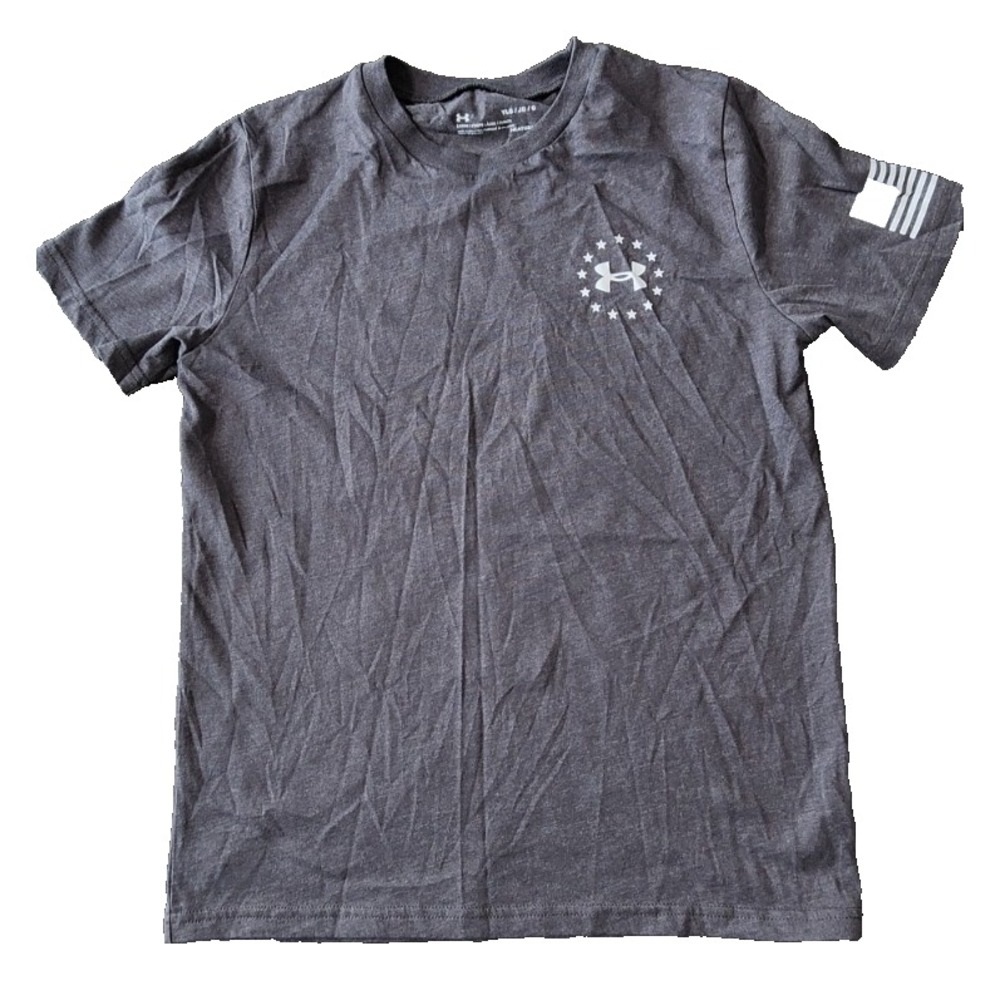 Under Armour Loose Gray‎ Freedom T- Shirt Boys Size YL